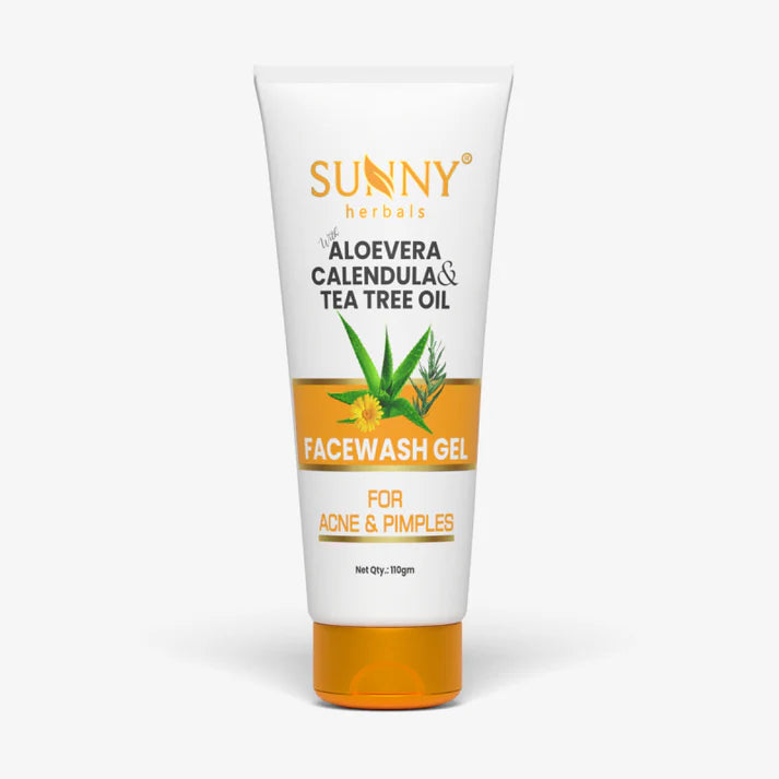 Sunny Herbals Face Wash Gel (Aloevera Calendula & Tea Tree Oil) (110gm, Pack of 1)