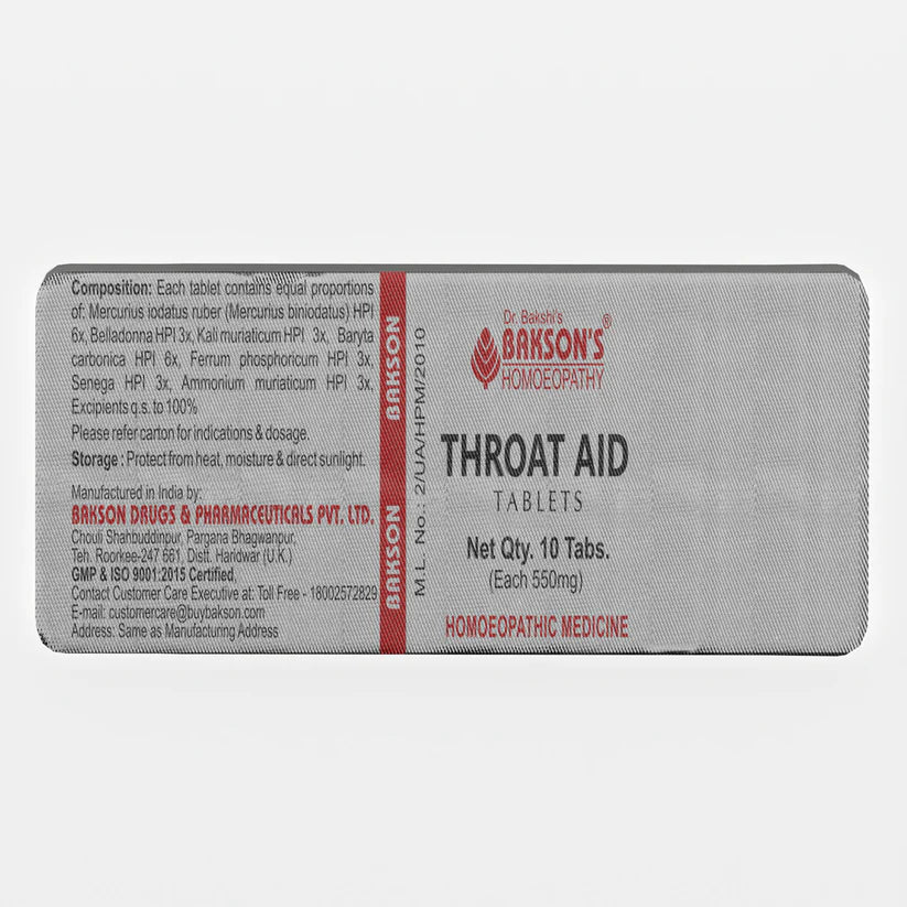 "Bakson Throat Aid Tablets Strip