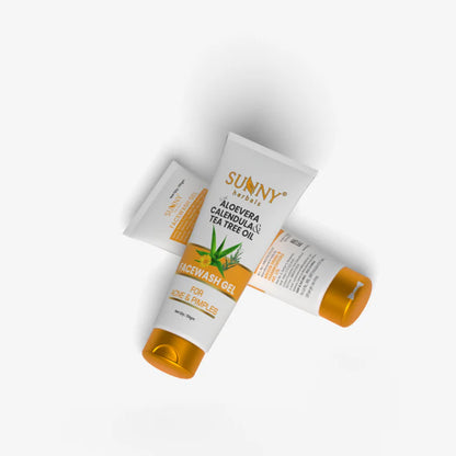 Sunny Herbals Face Wash Gel (Aloevera Calendula & Tea Tree Oil) (110gm, Pack of 1)