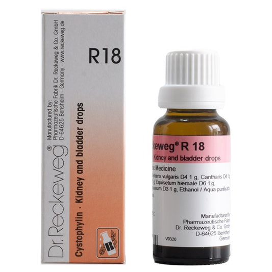 Dr Reckeweg R18 (Cystophylin-Kidney and Bladder Drops) (22ml, Pack of 1)