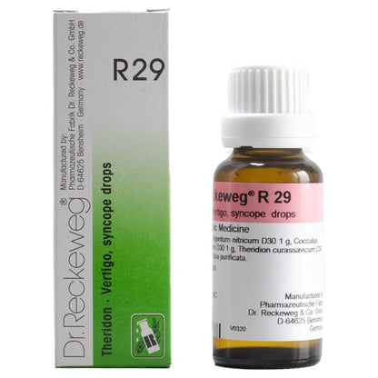 Dr Reckeweg R29 (Theridon-Vertigo , Syncope Drops) (22ml, Pack of 1)