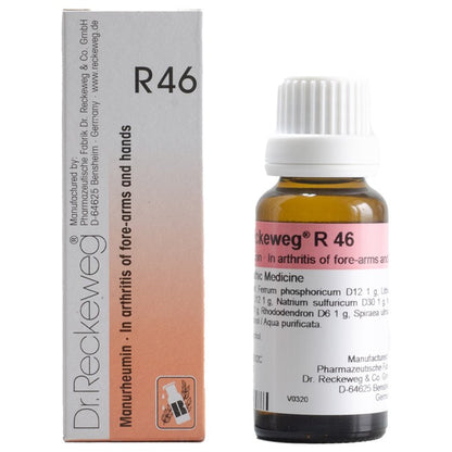 Dr Reckeweg R46 (Manurheumin-Arthritis of fore-arms and hands) (22ml, Pack of 1)