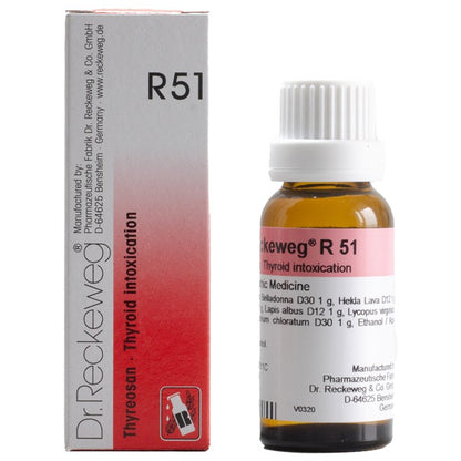Dr Reckeweg R51 (Thyreosan-Thyroid-Hyper Drops) (22ml, Pack of 1)