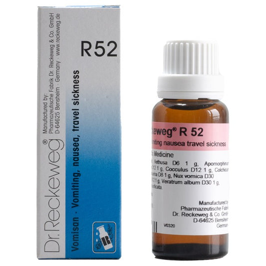 Dr Reckeweg R52 (Vomisan-Vomiting, Nausea and Travel Sickness) (22ml, Pack of 1)