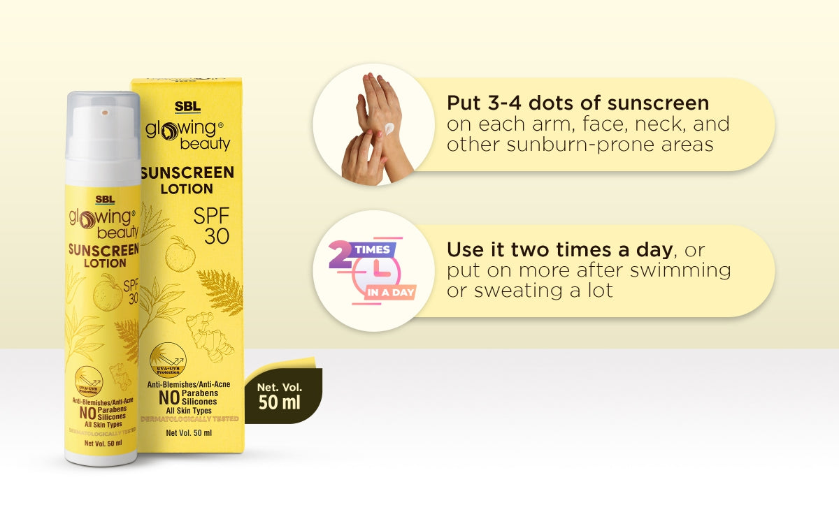 SBL Glowing Beauty Sunscreen Lotion SPF 30 (50ml, Pack of 1)