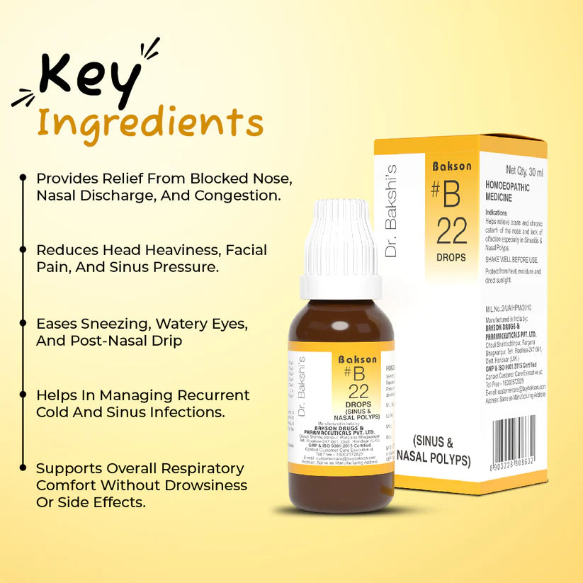 Bakson B22 Sinus Drops (30ml, Pack of 1)