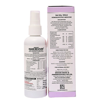 Bakson Hair Reviver (New & Improved) - 100ml | Hair Care & Regrowth Treatment