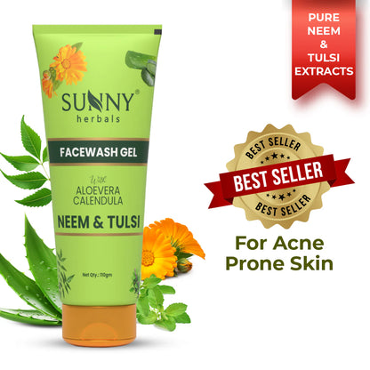 Sunny Herbals Face Wash Gel (Neem Tulsi) (110gm, Pack of 1)