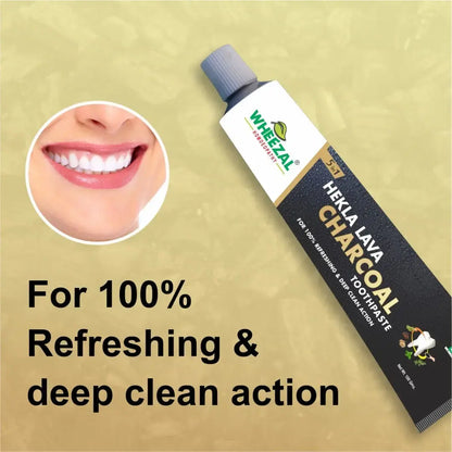 Wheezal Hekla Lava Charcoal Toothpaste (100gm, Pack of 1)