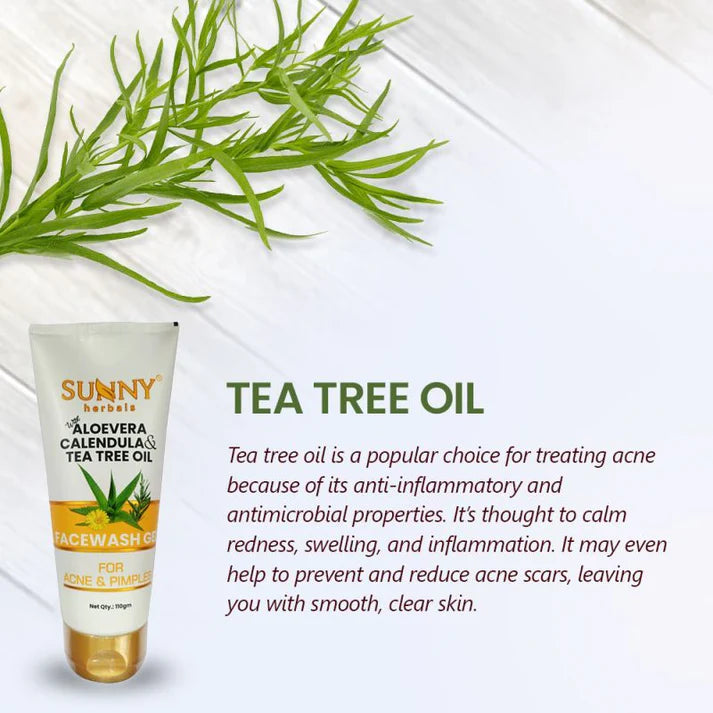 Sunny Herbals Face Wash Gel (Aloevera Calendula & Tea Tree Oil) (110gm, Pack of 1)