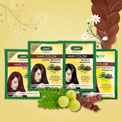 Sunny Herbals Hair Color with Henna, Amla, Shikakai and Bhringraj  (2x10gm)